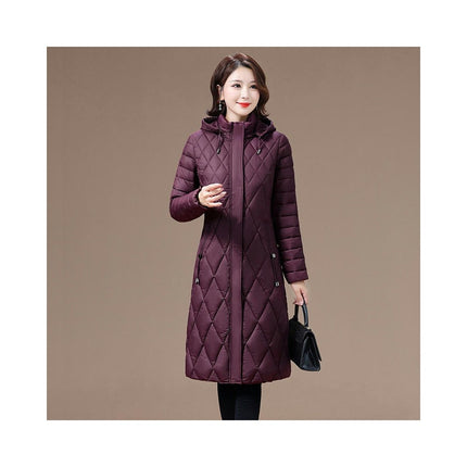 Women's Long Winter Hooded Coat Quilted Puffer Jacket Outwear