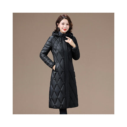 Women's Long Winter Hooded Coat Quilted Puffer Jacket Outwear