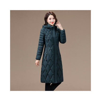 Women's Long Winter Hooded Coat Quilted Puffer Jacket Outwear