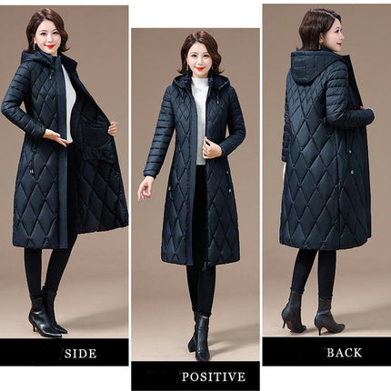 Women's Long Winter Hooded Coat Quilted Puffer Jacket Outwear