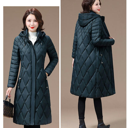 Women's Long Winter Hooded Coat Quilted Puffer Jacket Outwear