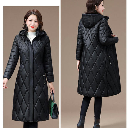 Women's Long Winter Hooded Coat Quilted Puffer Jacket Outwear