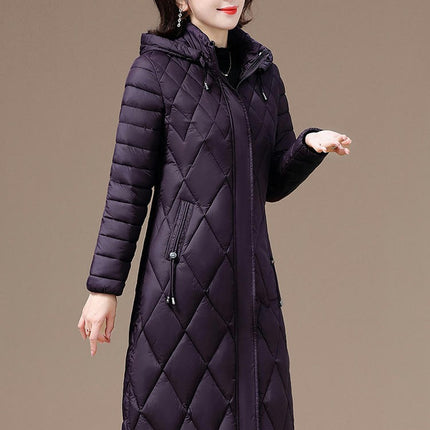 Women's Long Winter Hooded Coat Quilted Puffer Jacket Outwear