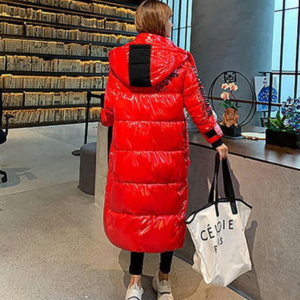 Women's Thickened Long Down Jacket Winter Coat Hooded Puffer Outerwear