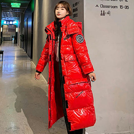 Women's Thickened Long Down Jacket Winter Coat Hooded Puffer Outerwear