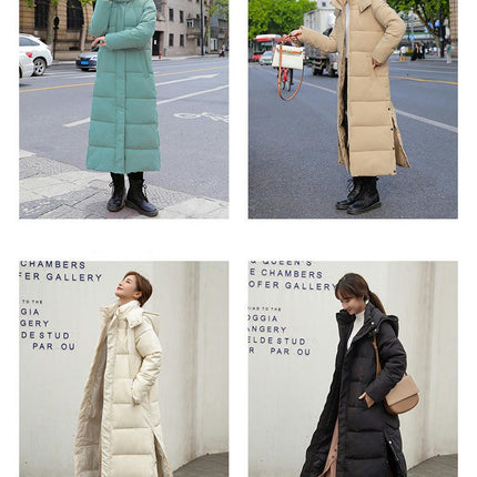 Winter Coat for Women Long Quilted Outerwear Hooded Padded Puffer Jacket