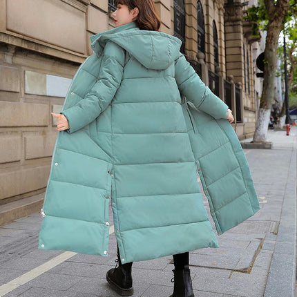 Winter Coat for Women Long Quilted Outerwear Hooded Padded Puffer Jacket