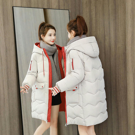 Women's Winter Padded Puffer Coat Thicken Hooded Down Jacket Outerwear