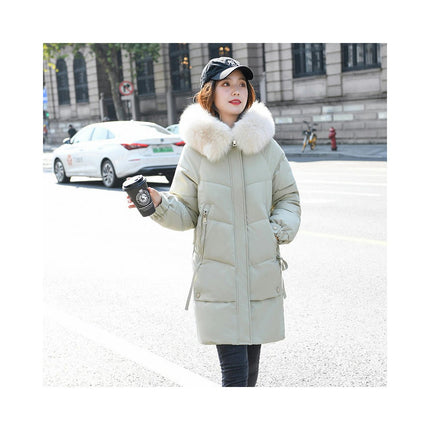 Women's Hooded Thickened Long Down Jacket Winter Puffer Outerwear