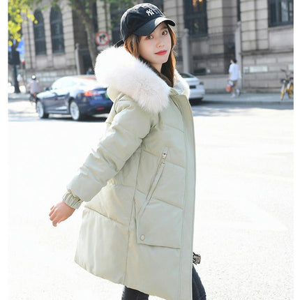 Women's Hooded Thickened Long Down Jacket Winter Puffer Outerwear