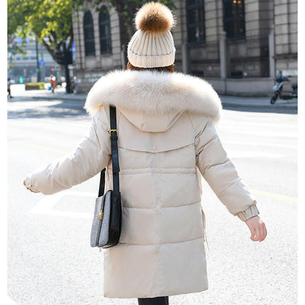 Women's Hooded Thickened Long Down Jacket Winter Puffer Outerwear