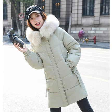 Women's Hooded Thickened Long Down Jacket Winter Puffer Outerwear