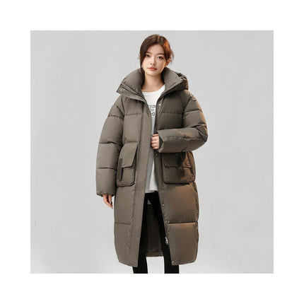 Women's Hooded Puffer Jacket Padded Down Winter Long Coat Outwear