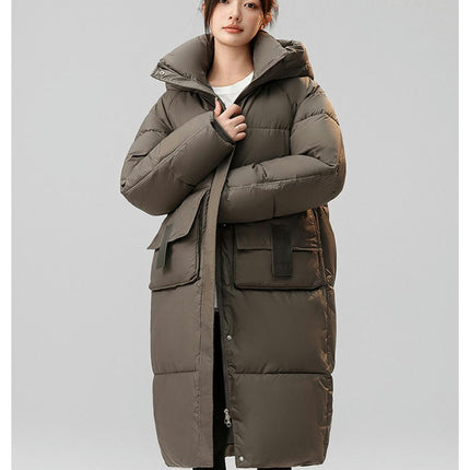 Women's Hooded Puffer Jacket Padded Down Winter Long Coat Outwear