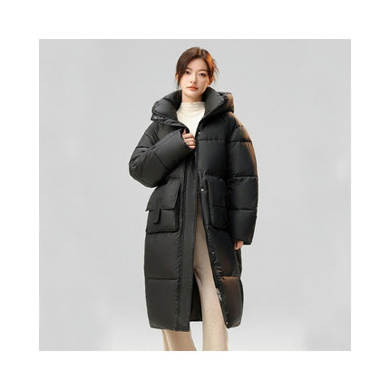 Women's Hooded Puffer Jacket Padded Down Winter Long Coat Outwear