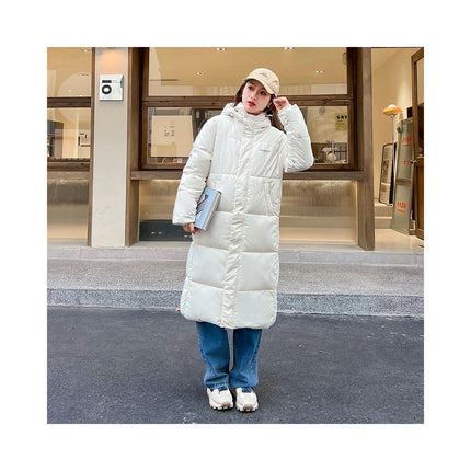 Womens Long Puffer Coat Long Sleeve Padded Winter Down Coats Hooded Outwear