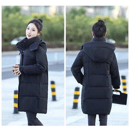 Women's Winter Thickened Down Jackets Long Down Coats with Hood