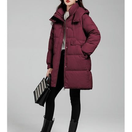 Women's Winter Thickened Down Jackets Long Down Coats with Hood