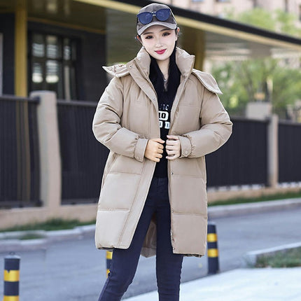 Women's Winter Thickened Down Jackets Long Down Coats with Hood