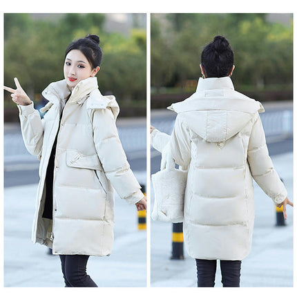 Women's Winter Thickened Down Jackets Long Down Coats with Hood