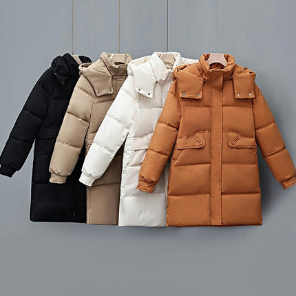 Women's Winter Thicken Puffer Jacket Long Sleeve Padded Coat with Hood