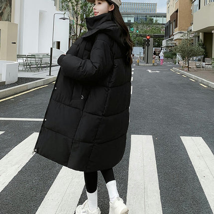 Women's Long Down Jacket Outwear Winter Padded Coat with Hood