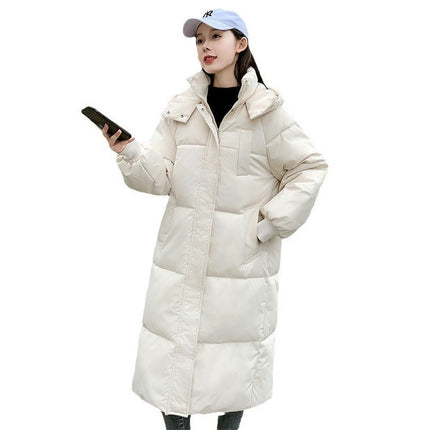 Women's Long Down Jacket Outwear Winter Padded Coat with Hood