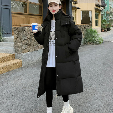 Women's Long Down Jacket Outwear Winter Padded Coat with Hood