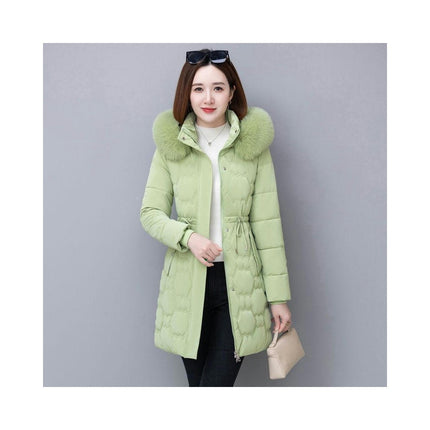 Women's Long Winter Coat Puffer Thicken Jacket with Faux Fur Hood