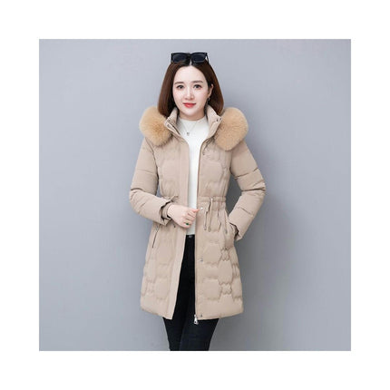 Women's Long Winter Coat Puffer Thicken Jacket with Faux Fur Hood