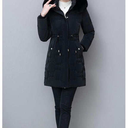 Women's Long Winter Coat Puffer Thicken Jacket with Faux Fur Hood