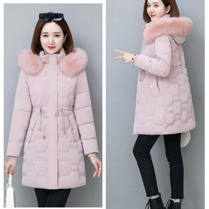 Women's Long Winter Coat Puffer Thicken Jacket with Faux Fur Hood