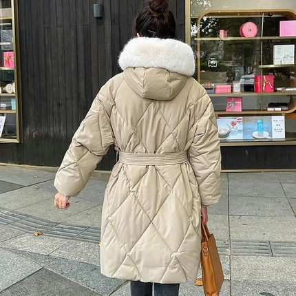 Women's Long Puffer Jackets Winter Hooded Coats Padded Outwear