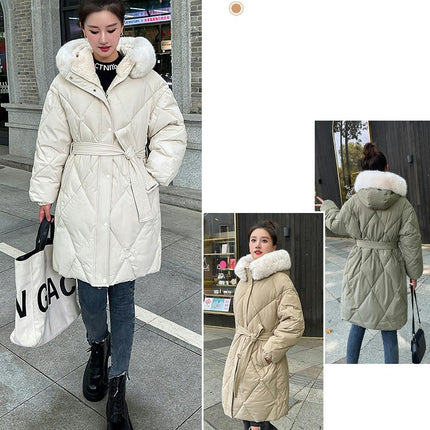 Women's Long Puffer Jackets Winter Hooded Coats Padded Outwear