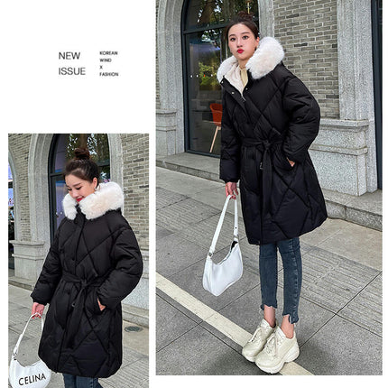 Women's Long Puffer Jackets Winter Hooded Coats Padded Outwear