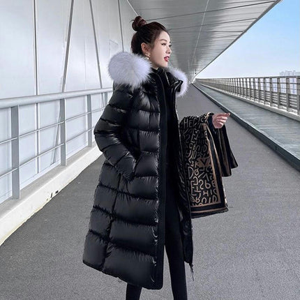 Women's Hooded Long Puffer Jacket Outwear Padded Winter Down Coat