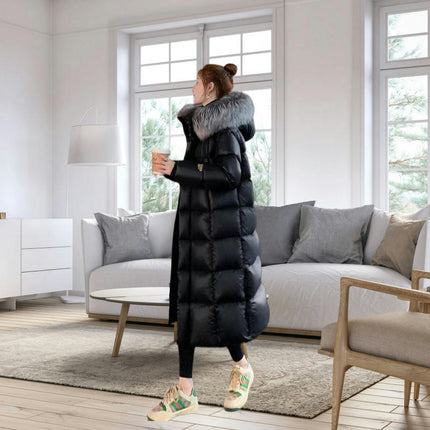 Women's Hooded Long Puffer Jacket Outwear Padded Winter Down Coat