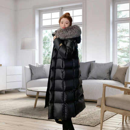 Women's Hooded Long Puffer Jacket Outwear Padded Winter Down Coat