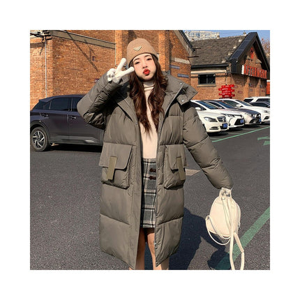 Women's Long Down Winter Coat Puffer Hooded Padded Jacket Outwear