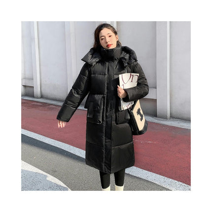 Women's Long Down Winter Coat Puffer Hooded Padded Jacket Outwear