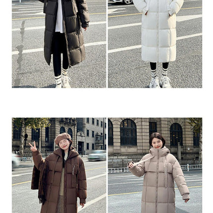 Women's Long Puffer Jacket Winter Maxi Hooded Outwear Thicken Coats