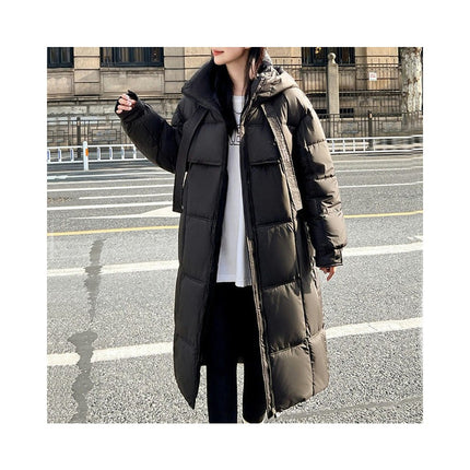 Women's Long Puffer Jacket Winter Maxi Hooded Outwear Thicken Coats