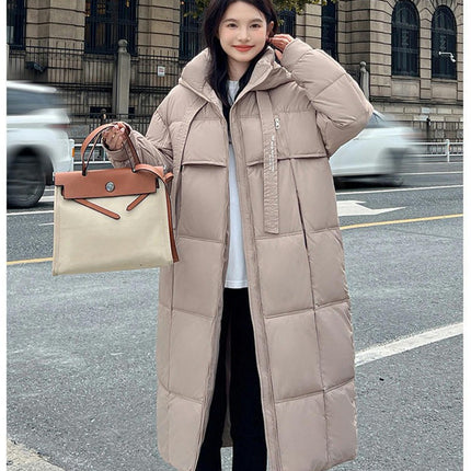 Women's Long Puffer Jacket Winter Maxi Hooded Outwear Thicken Coats