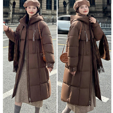 Women's Long Puffer Jacket Winter Maxi Hooded Outwear Thicken Coats