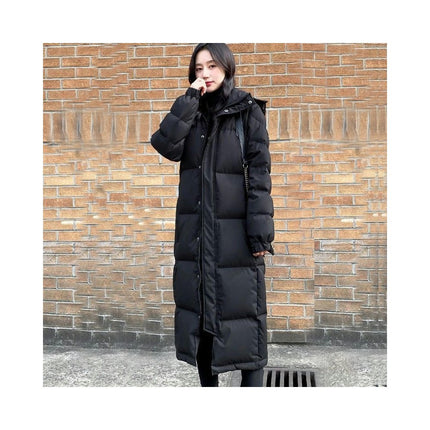 Womens Quilted Coats Long Sleeve Hooded Puffer Jackets Winter Maxi Outerwear