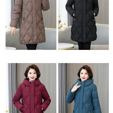 Women's Down Jacket Thicken Winter Puffer Coats Quilted Hooded Padded Outwear