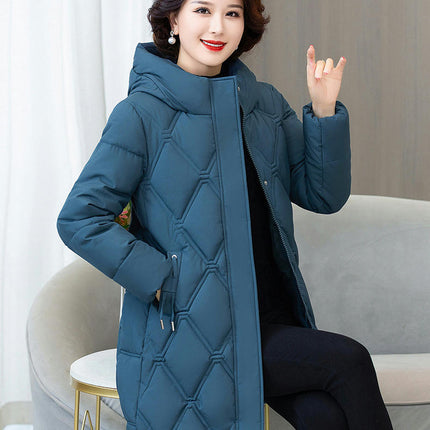 Women's Down Jacket Thicken Winter Puffer Coats Quilted Hooded Padded Outwear