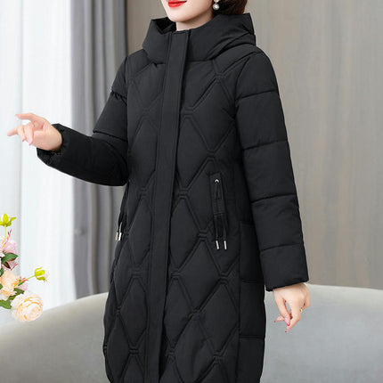 Women's Down Jacket Thicken Winter Puffer Coats Quilted Hooded Padded Outwear