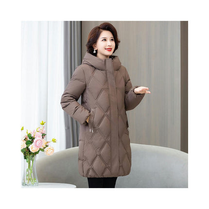 Women's Down Jacket Thicken Winter Puffer Coats Quilted Hooded Padded Outwear