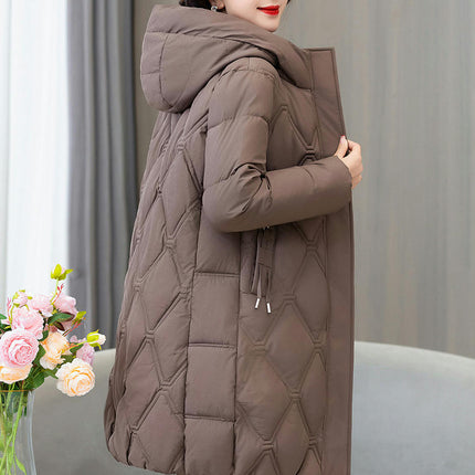 Women's Down Jacket Thicken Winter Puffer Coats Quilted Hooded Padded Outwear